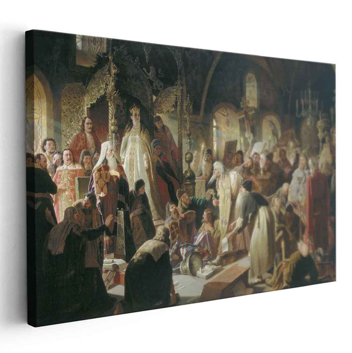 Nikita Pustosviat. Dispute on the Confession of Faith (1881) by Vasily Perov