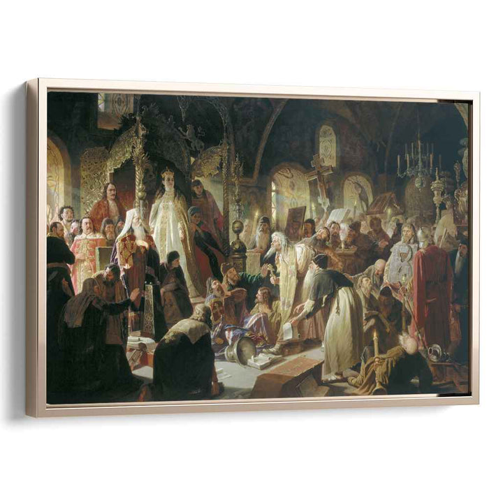 Nikita Pustosviat. Dispute on the Confession of Faith (1881) by Vasily Perov