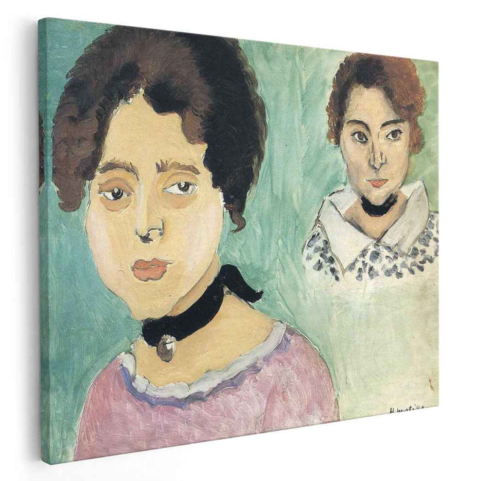 Double Portrait of Marguerite on Green Background (1919) by Henri Matisse