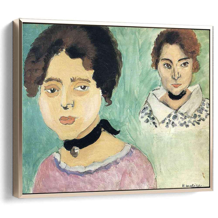 Double Portrait of Marguerite on Green Background (1919) by Henri Matisse