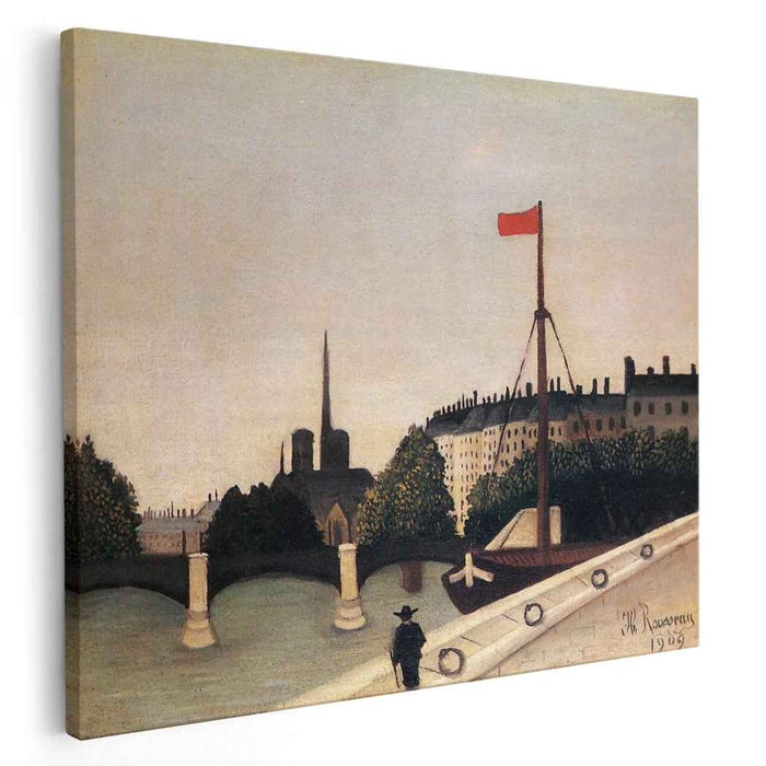 Notre Dame View of the Ile Saint Louis from the Quai Henri IV (1909) by Henri Rousseau