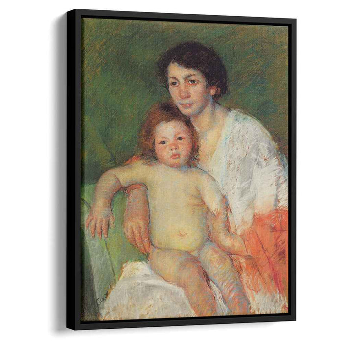 Nude Baby on Mother`s Lap Resting Her arm on the Back of the Chair (1913) by Mary Cassatt