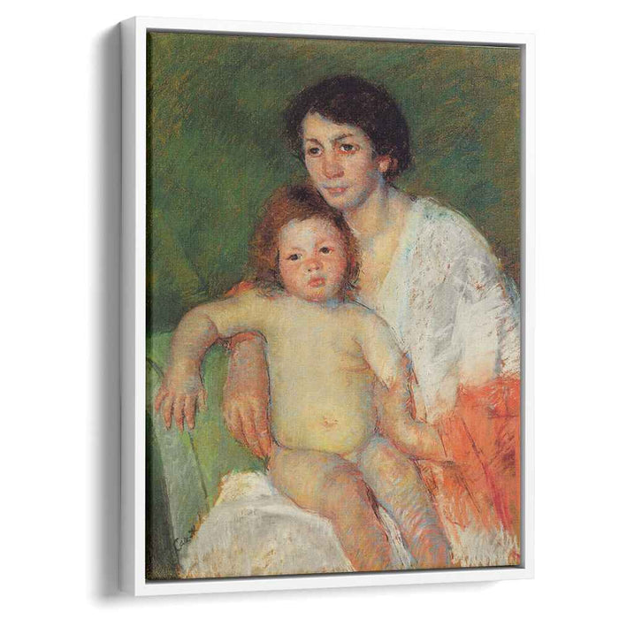 Nude Baby on Mother`s Lap Resting Her arm on the Back of the Chair (1913) by Mary Cassatt