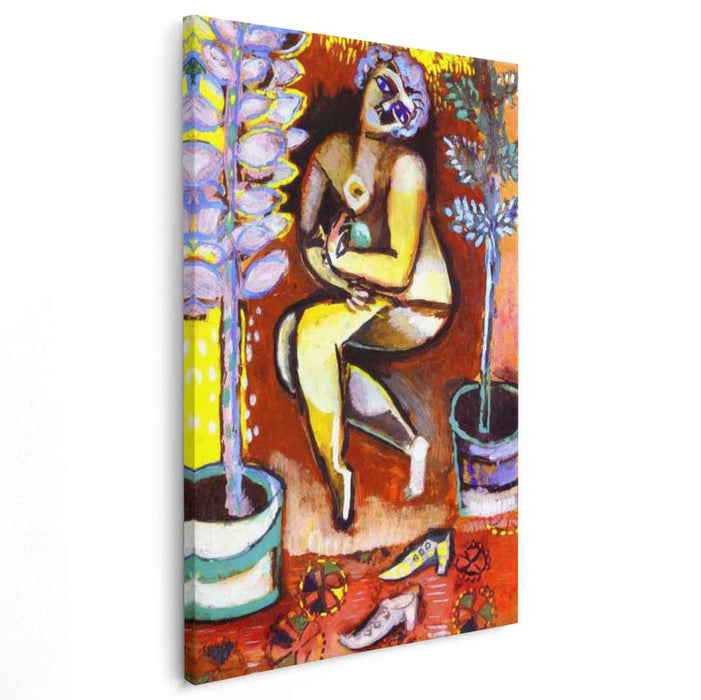 Nude with flowers (1911) by Marc Chagall