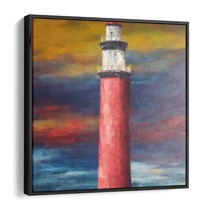 Crimson Beacon: Majestic Red Lighthouse Canvas Art