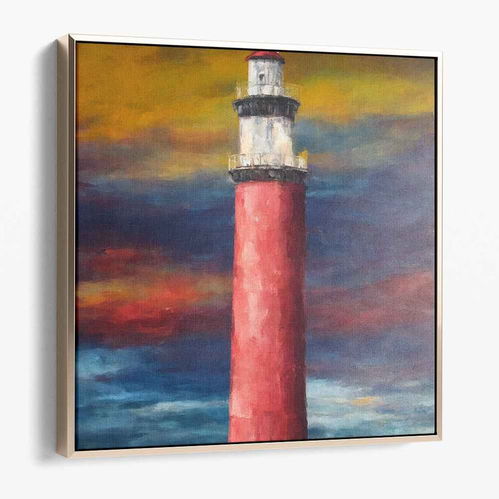 Crimson Beacon: Majestic Red Lighthouse Canvas Art