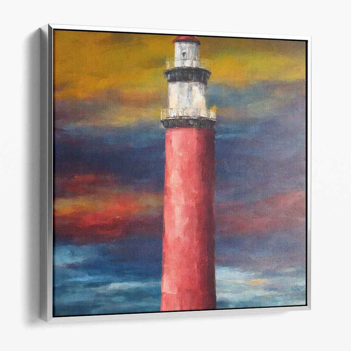 Crimson Beacon: Majestic Red Lighthouse Canvas Art