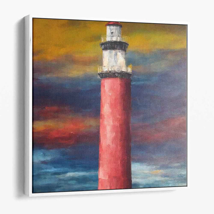 Crimson Beacon: Majestic Red Lighthouse Canvas Art