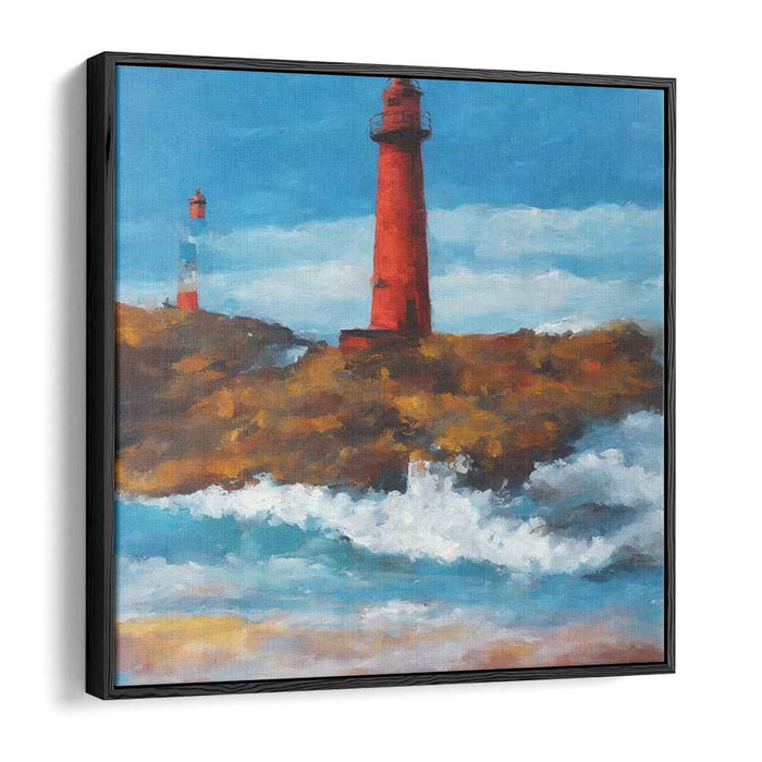 Whispering Waves: Impressionist Lighthouse Seascape Canvas Art