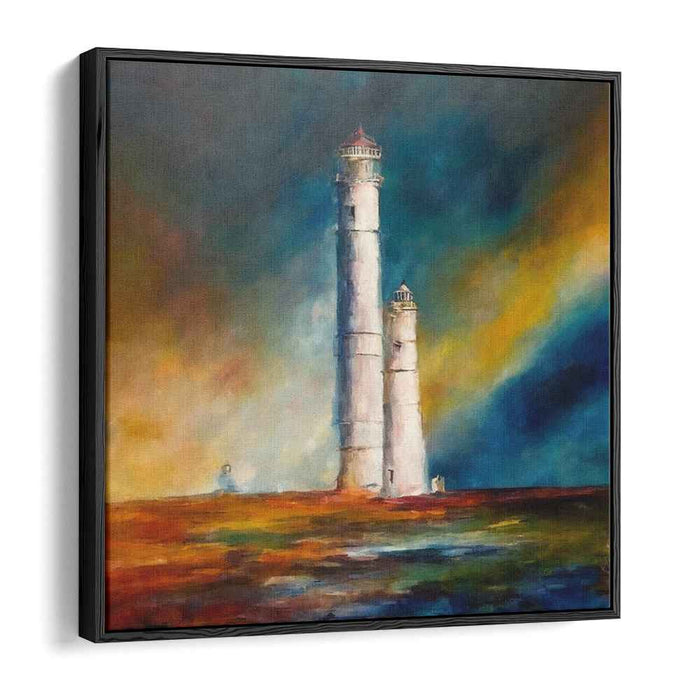 Majestic Beacons: Dramatic Lighthouse Canvas Art Print