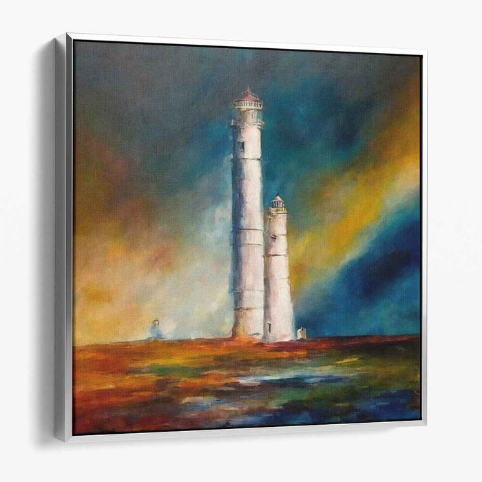 Majestic Beacons: Dramatic Lighthouse Canvas Art Print