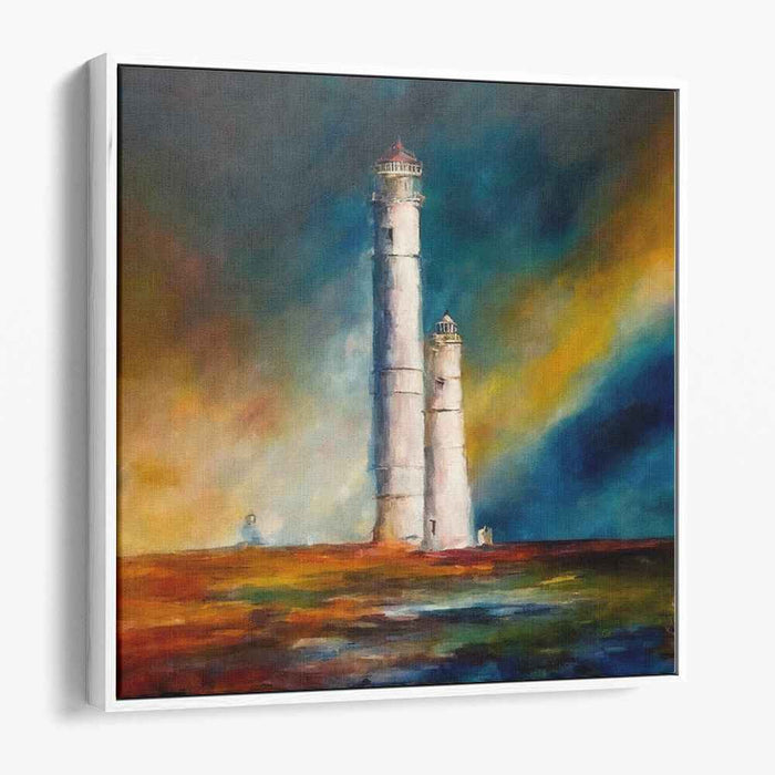 Majestic Beacons: Dramatic Lighthouse Canvas Art Print