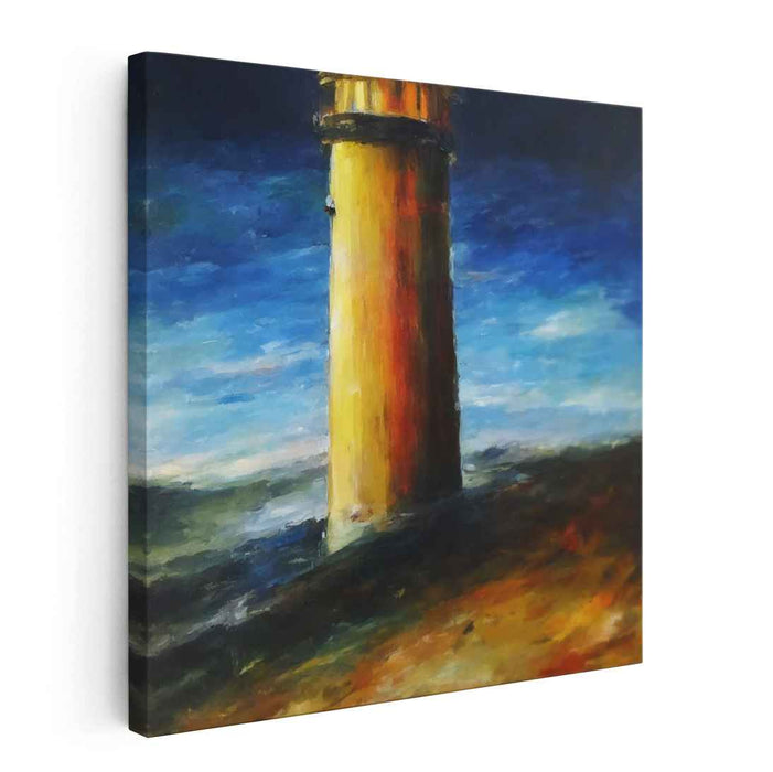 Guiding Light Amidst Chaos: Stormy Lighthouse Canvas Art Print