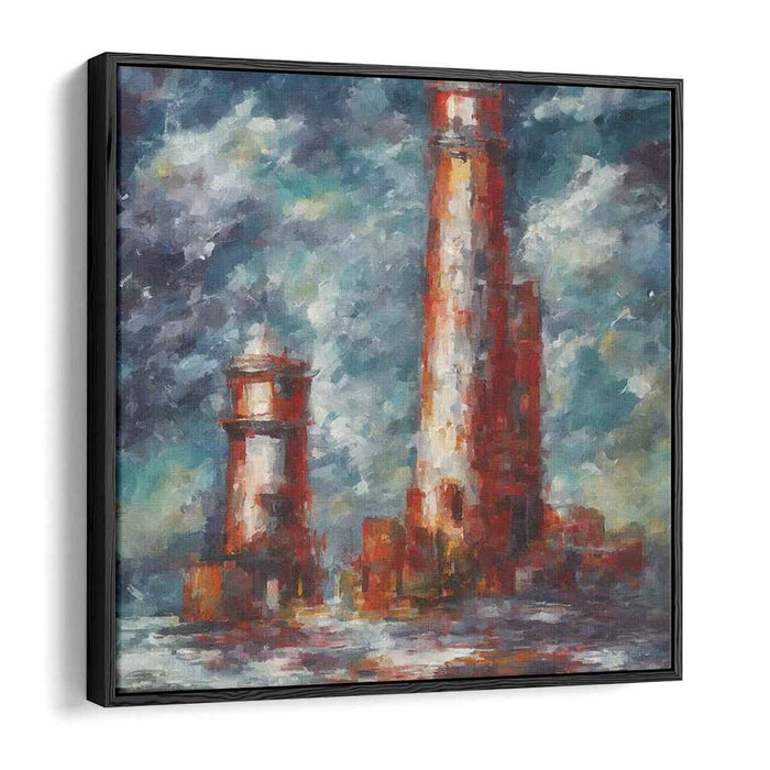 Beacon's Drama: Dramatic Lighthouse Impressionist Canvas Art Print