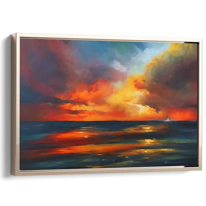 Solitude Blue Dreams: Tranquil Ocean Horizon Canvas Art Print