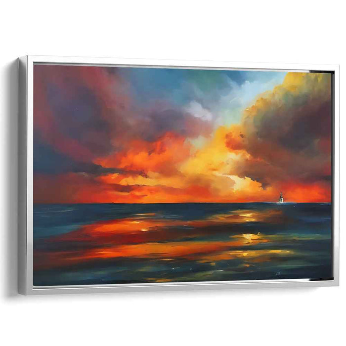 Solitude Blue Dreams: Tranquil Ocean Horizon Canvas Art Print