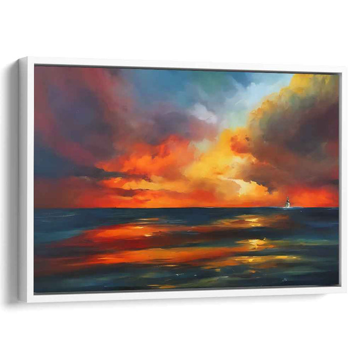Solitude Blue Dreams: Tranquil Ocean Horizon Canvas Art Print