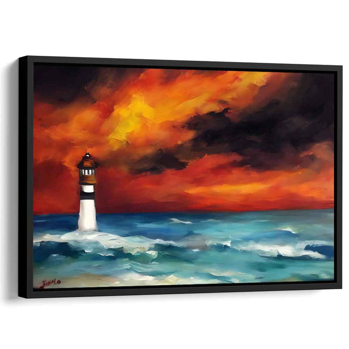 Beacon of Calm Amid Chaos: Lighthouse Amidst the Storm Canvas Art