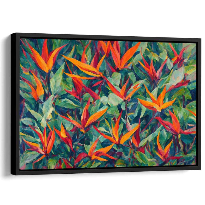 Tropical Plumage Dance: Bird of Paradise Canvas Art Print