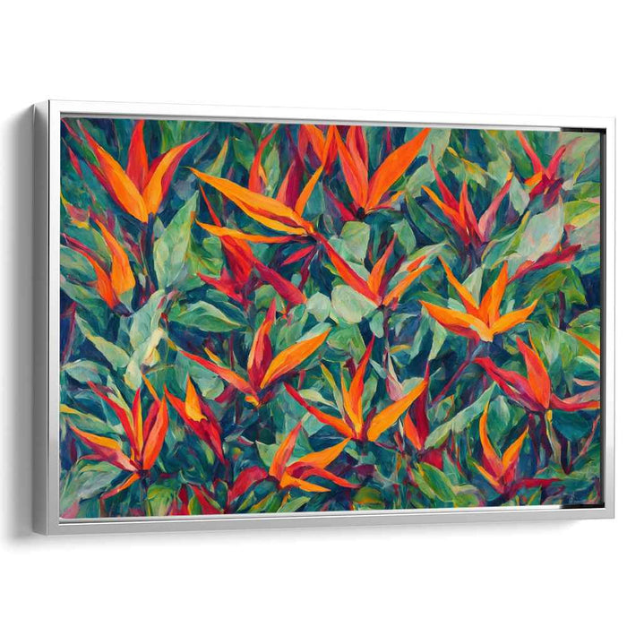 Tropical Plumage Dance: Bird of Paradise Canvas Art Print