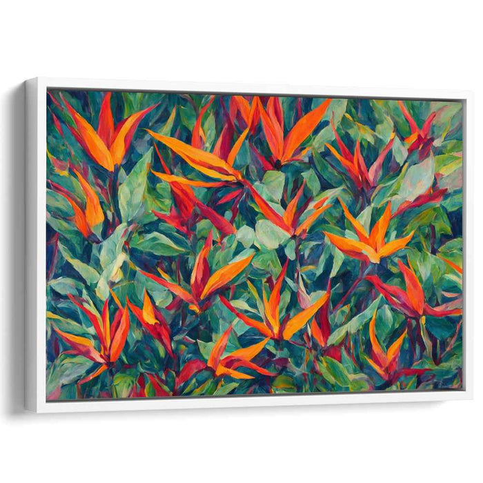 Tropical Plumage Dance: Bird of Paradise Canvas Art Print