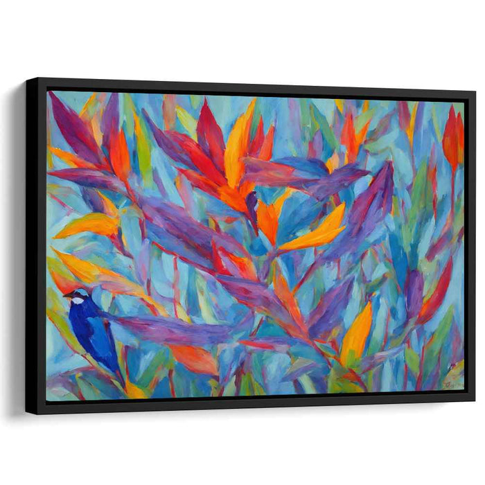 Feathers Of Paradise: Colorful Bird-of-Paradise Floral Canvas Art Print