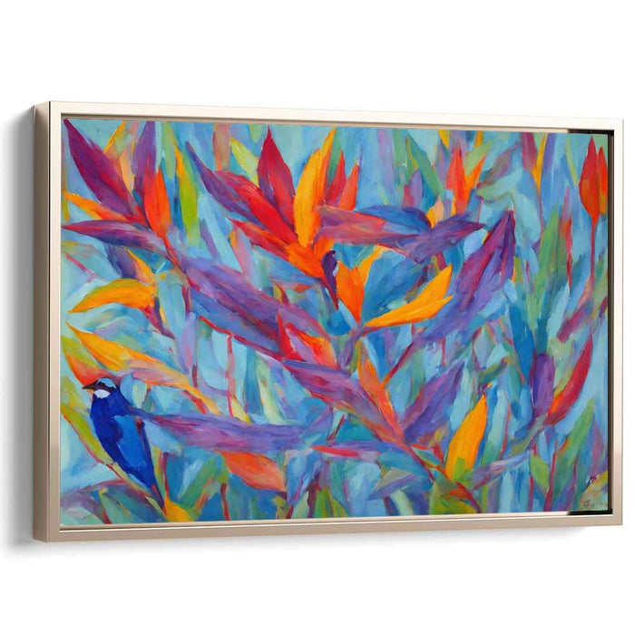 Feathers Of Paradise: Colorful Bird-of-Paradise Floral Canvas Art Print