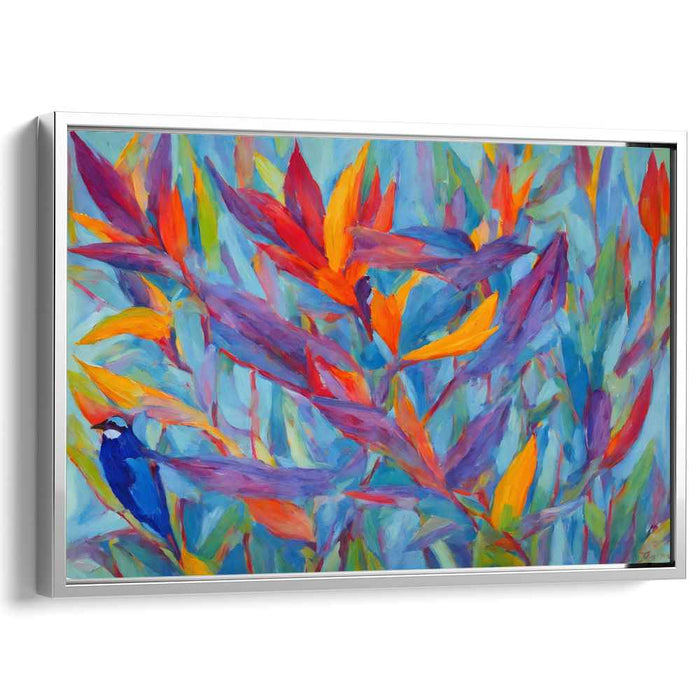 Feathers Of Paradise: Colorful Bird-of-Paradise Floral Canvas Art Print