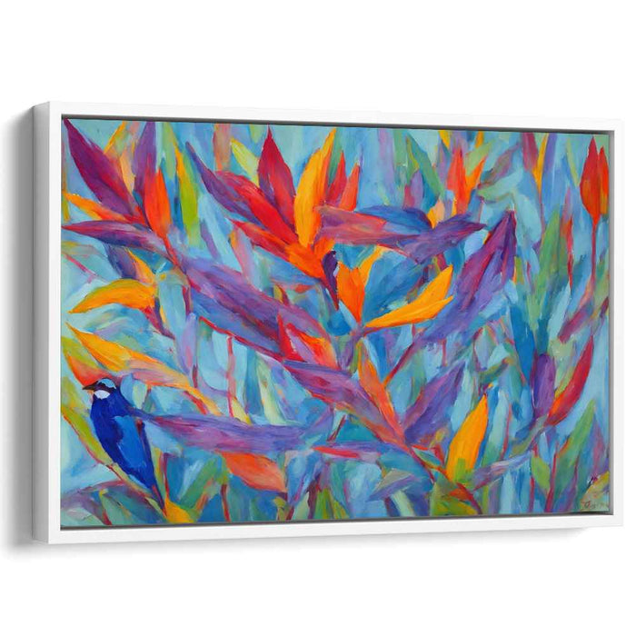 Feathers Of Paradise: Colorful Bird-of-Paradise Floral Canvas Art Print
