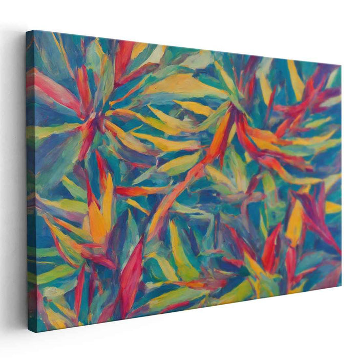 Fiery Blooms of Passion: Abstract Expressionist Canvas Art Print