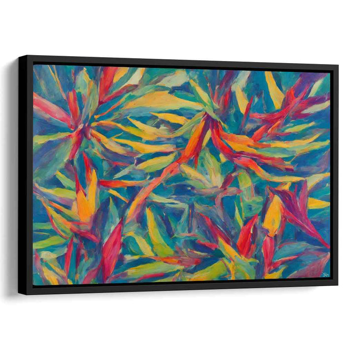 Fiery Blooms of Passion: Abstract Expressionist Canvas Art Print