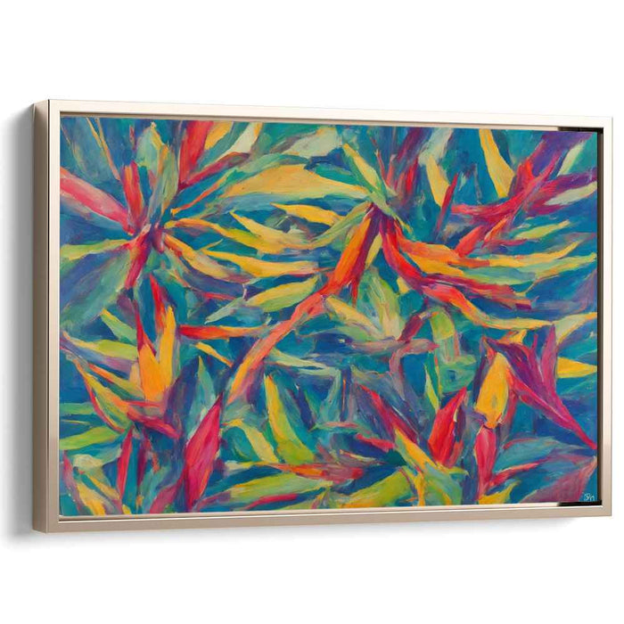 Fiery Blooms of Passion: Abstract Expressionist Canvas Art Print