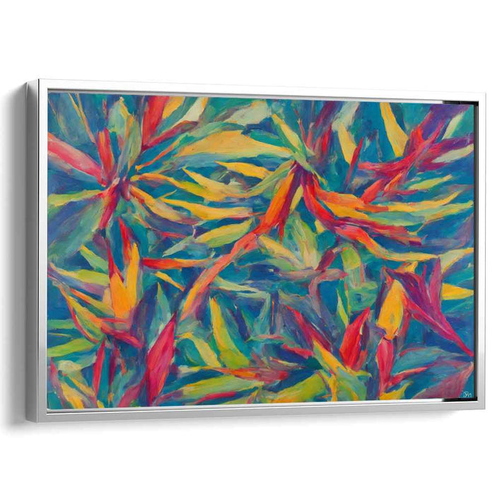 Fiery Blooms of Passion: Abstract Expressionist Canvas Art Print