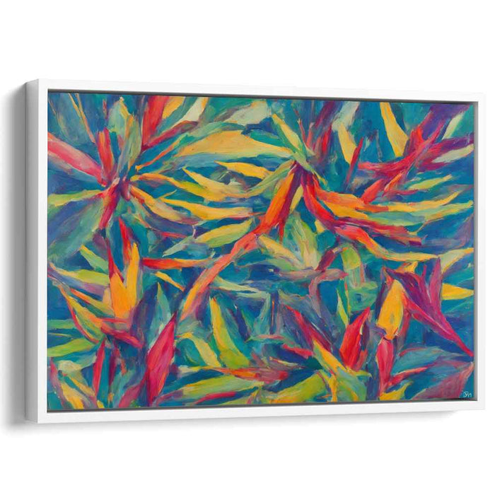 Fiery Blooms of Passion: Abstract Expressionist Canvas Art Print
