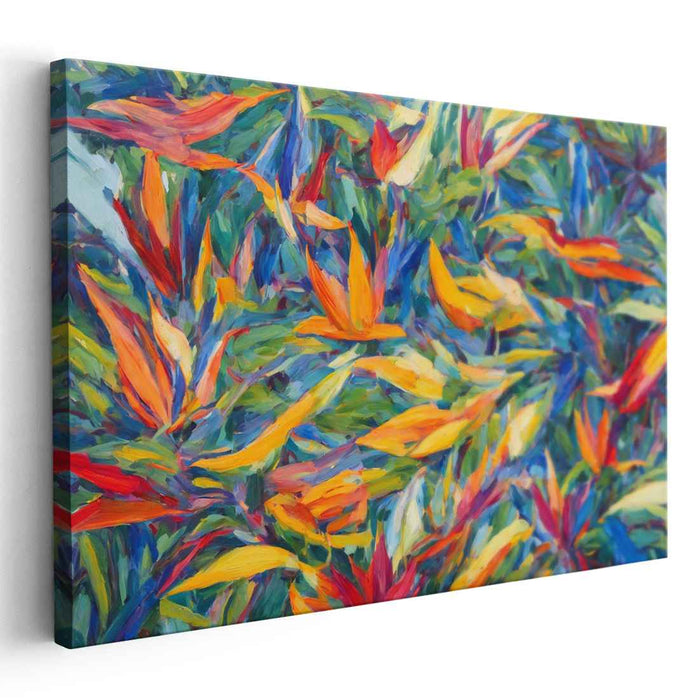 Floral Dreamscape Echo: Vivid Abstract Botanical Canvas Art