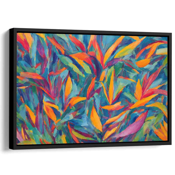 Wilderness Rhapsody: Abstract Expressionist Jungle Foliage Canvas Art Print