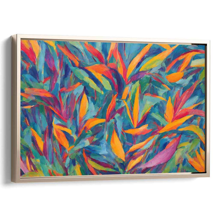 Wilderness Rhapsody: Abstract Expressionist Jungle Foliage Canvas Art Print