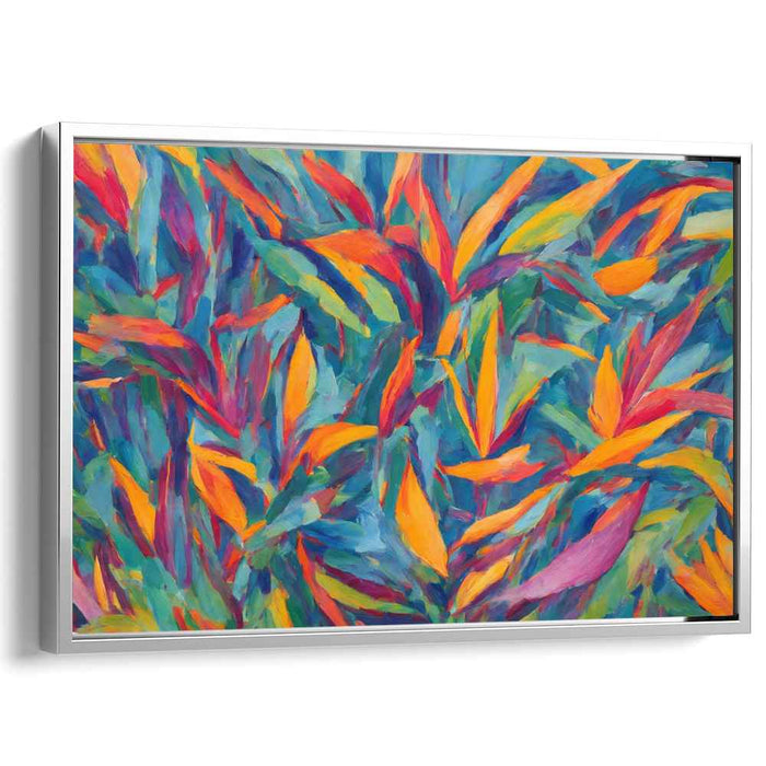 Wilderness Rhapsody: Abstract Expressionist Jungle Foliage Canvas Art Print