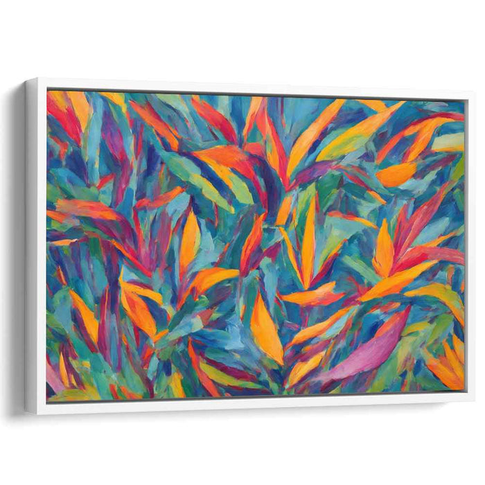 Wilderness Rhapsody: Abstract Expressionist Jungle Foliage Canvas Art Print
