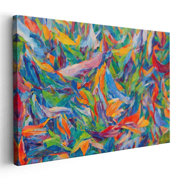 Rainbow Symphony: Vibrant Abstract Expressionist Canvas Art Print