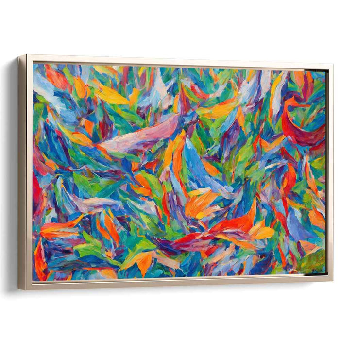 Rainbow Symphony: Vibrant Abstract Expressionist Canvas Art Print