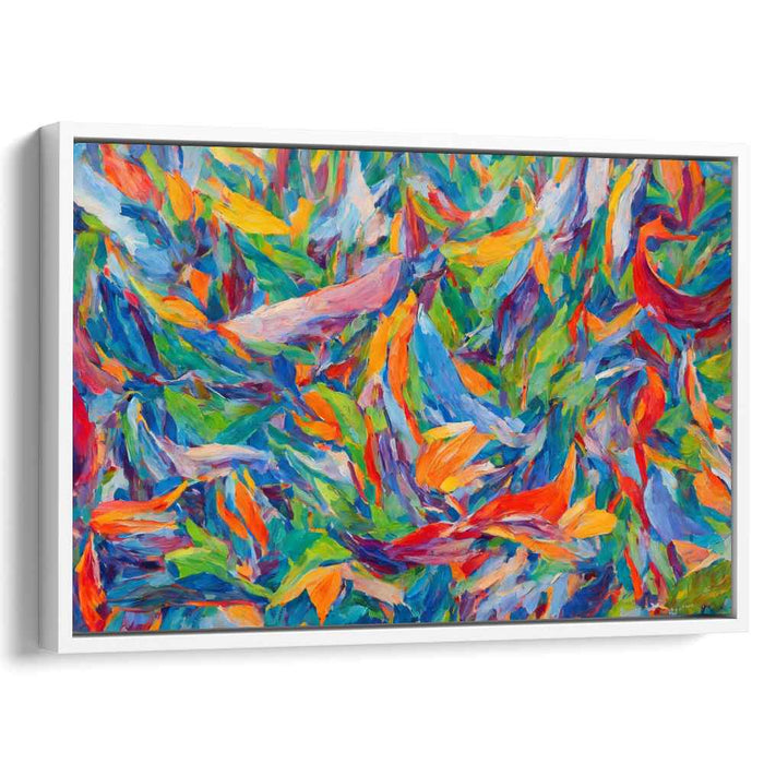 Rainbow Symphony: Vibrant Abstract Expressionist Canvas Art Print