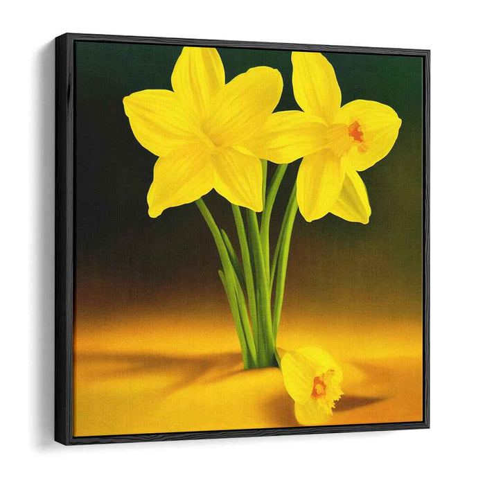 Hyperbloom Sunshine: Hyper-Realistic Yellow Daffodil Canvas Art