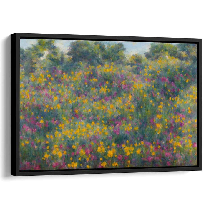Petal Waltz Sonata: Impressionist Wildflower Canvas Art