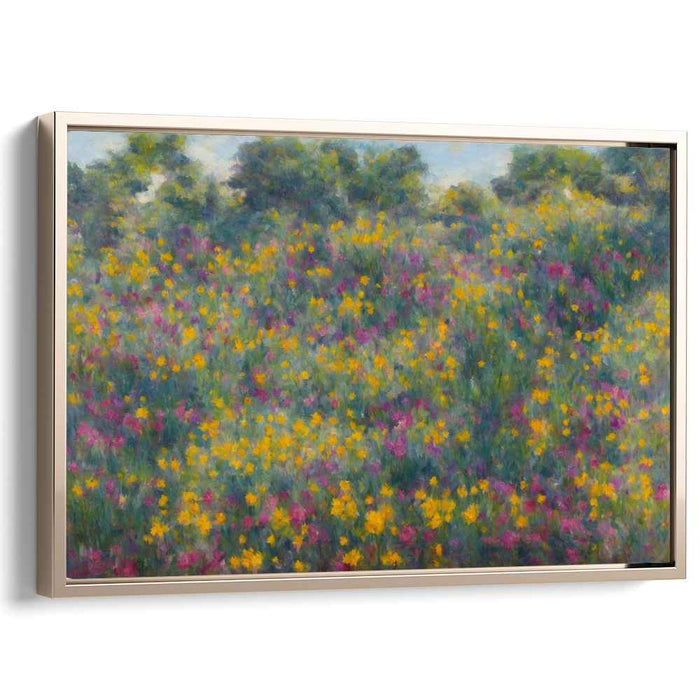 Petal Waltz Sonata: Impressionist Wildflower Canvas Art