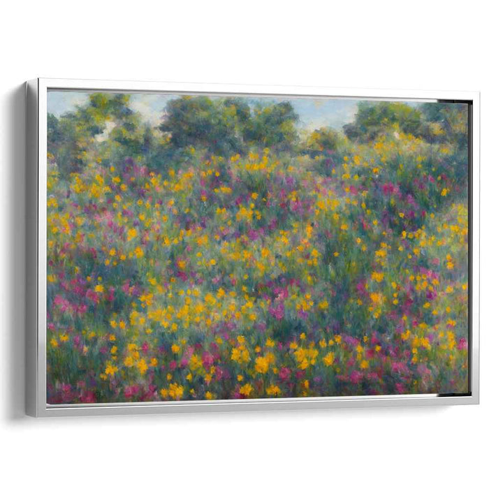 Petal Waltz Sonata: Impressionist Wildflower Canvas Art