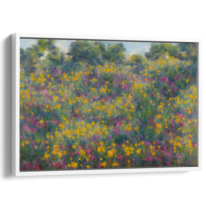 Petal Waltz Sonata: Impressionist Wildflower Canvas Art