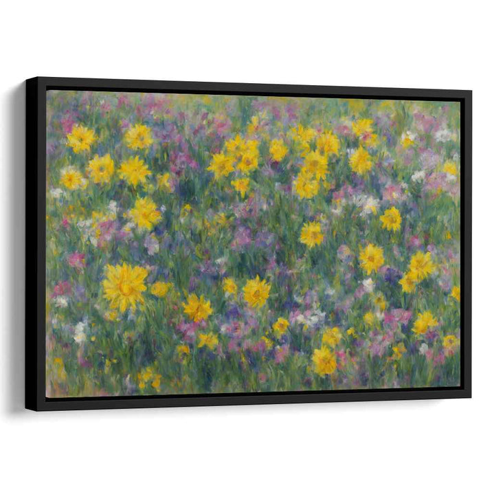 Meadow Serenade: Impressionist Meadow Canvas Art Print
