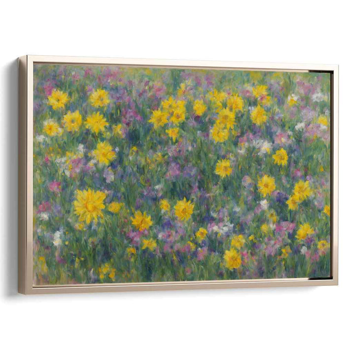 Meadow Serenade: Impressionist Meadow Canvas Art Print