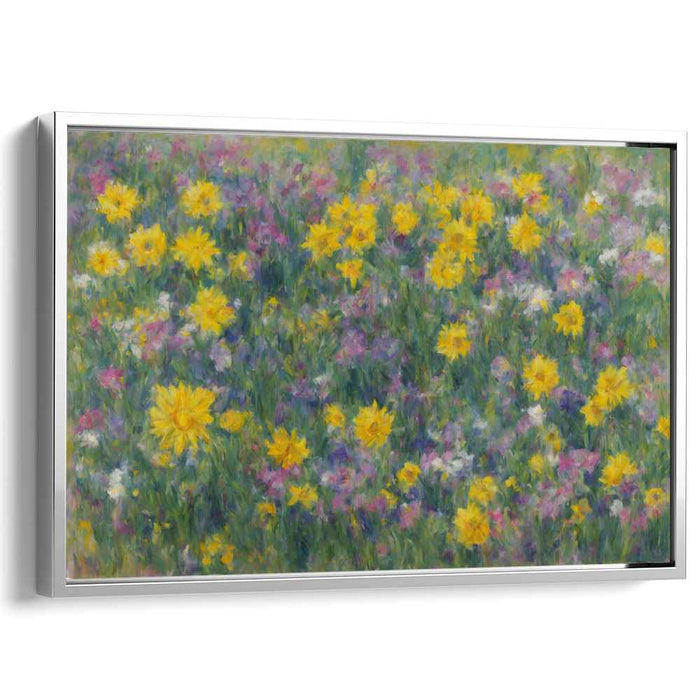 Meadow Serenade: Impressionist Meadow Canvas Art Print